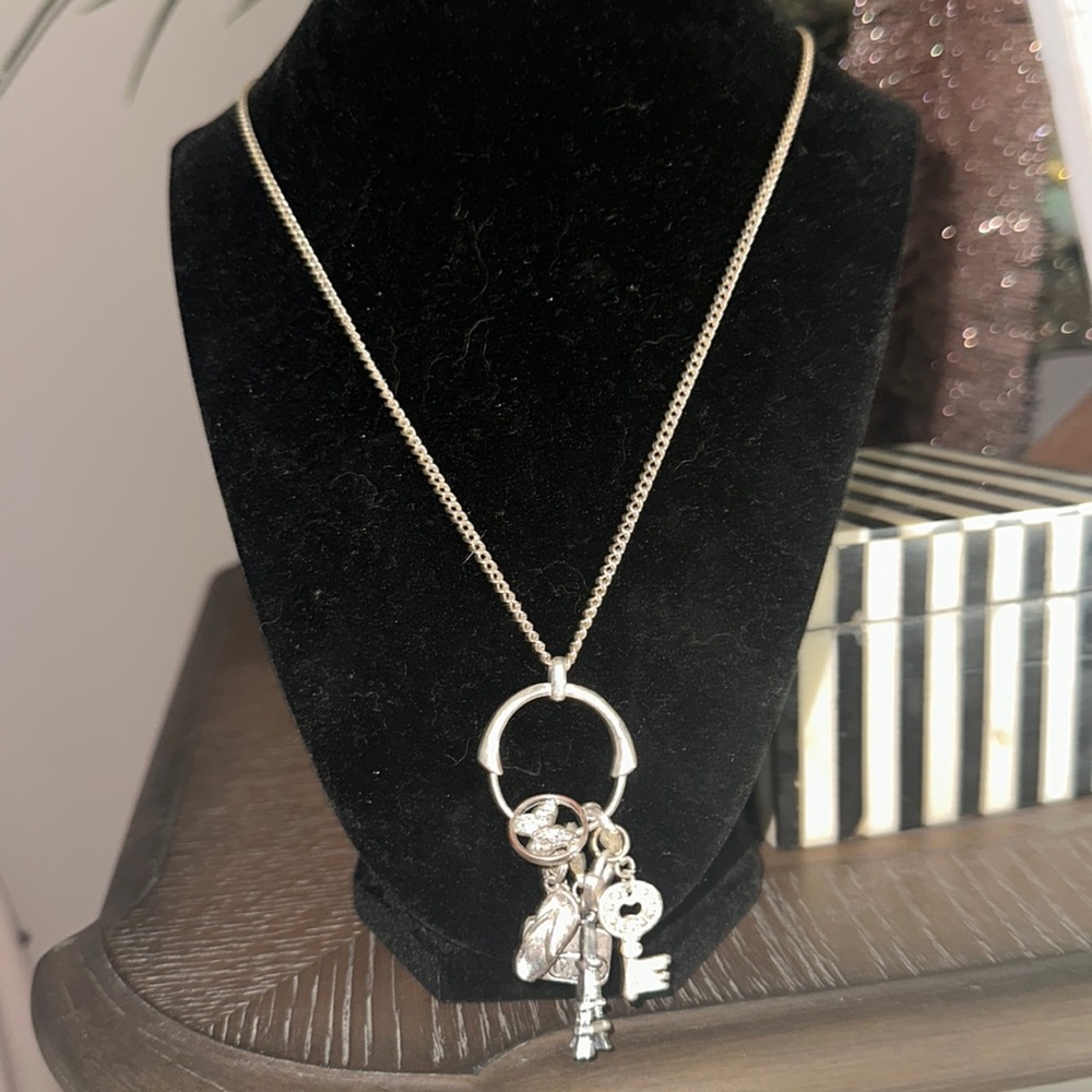 Steeling silver circle with key,,butterfly,flip flop, Eiffel Tower,heart,Paris